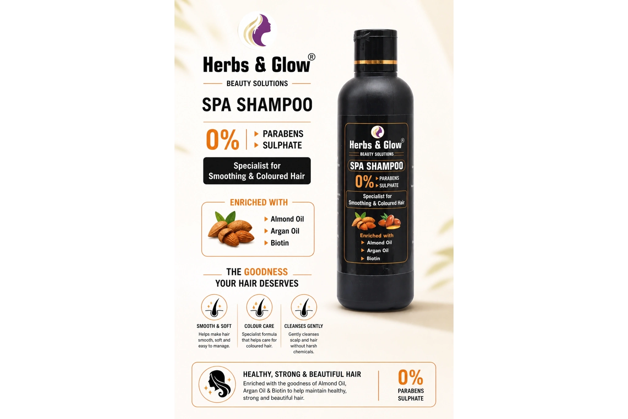 SPA Shampoo 200 ML Each, Ingredients Almond Oil, Argan Oil, and Biotin